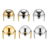 Conjunto de Rechaud para Buffet com Design Roll Top, Dourado, para Restaurantes e Hotéis, Equipamento para Exibição e Aquecimento de Alimentos para Catering