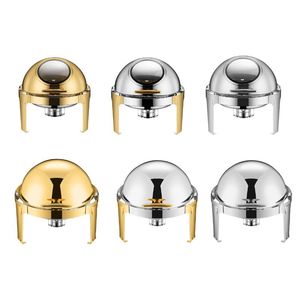 Rulo üst tasarım restoran otel reşo çanak büfe altın ekran ekipmanları gıda ısıtıcısı Catering Chefing porselen yemek seti - Product Image 2