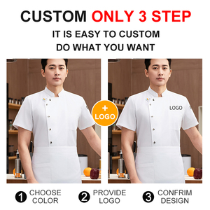 Uniformes de cocina para restaurante, uniforme de camarero con logotipo personalizado para Bar, uniformes de trabajo con botones coloridos de doble fila, abrigo de Chef - Product Image 3