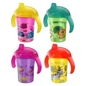 <span class=keywords><strong>Tasse</strong></span> d'apprentissage pour bébé 260 ml avec double poignée, couvercle rabattable, sans BPA, anti-fuite, biberon pour nourrissons, <span class=keywords><strong>tasse</strong></span> à <span class=keywords><strong>bec</strong></span> de canard avec couvercle - Product Image 1