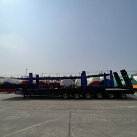 Semi-remorque à plateau bas de 3 essieux, 30 tonnes, 13 m, pour le transport de conteneurs, avec échelle mécanique, plateau plat robuste, plateforme basse
