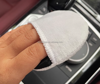 Applicateur de cire en velours pour detailing automobile OEM, éponge douce en microfibre à motif bloc pour le cirage de carrosserie, modèle ZTPM14
