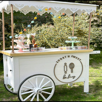 2025 Nouveau Style Chariot Décoratif pour Bonbons, Desserts et Gâteaux, Socle de Décoration, Présentoir Alimentaire Commercial, Design Rose pour Mariages