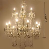 Vente en gros Lustre en cristal LED moderne de luxe pour salon ou hôtel Lumières de mariage