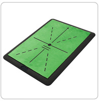 Tapis d'entraînement de golf portable et réglable avec poids, en velours remplaçable, pour l'entraînement du putting et de la trajectoire du swing