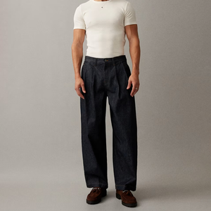 Nouveau <span class=keywords><strong>Jean</strong></span> Baggy Décontracté Indigo pour Homme 2026 en Denim Brut Plissé, Coupe Haute et Jambe Large, Idéal pour le Quotidien - Product Image 1