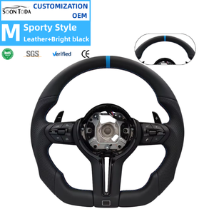 PRONTO TODA para BMW F10 F15 F16 F20 F30 F31 F35 F36 M3 F80 M4 F82 M5 F90 Volante deportivo M de cuero plano decorativo negro - Product Image 1