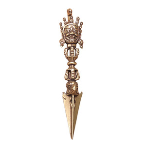 Antikes Handgefertigtes Messing-Gegenstück nach <span class=keywords><strong>Matou</strong></span> Mingwang Puba Vajra Tibetischer Magischer Stößel Sammlerstück - Product Image 1
