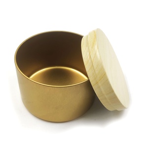Cajas de Embalaje para Velas de Metal Redondas con Tapa de Imitación Madera de 8oz, Frascos de Metal Recargables y Vacíos para Velas - Product Image 2