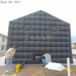 Carpa Inflable Negra Personalizada para Discoteca con Cortina en la Puerta, Carpa Inflable Cúbica para Eventos y Fiestas al Aire Libre para Alquiler - Product Image 6