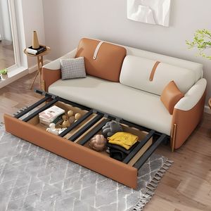 Divano Letto in Tessuto Moderno <span class=keywords><strong>e</strong></span> Semplice per Soggiorno, Multifunzionale Pieghevole, Lineare, per Appartamenti Piccoli con Vano Contenitore - Product Image 6