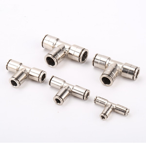 Raccord pneumatique en cuivre nickelé PE 6/8/10/12/14/16, raccord rapide en cuivre massif à diamètre égal pour tube de 8 mm, fabriqué en laiton - Product Image 4