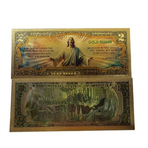 Custom Amerika Collectie 250ste Verjaardag Herdenking Bank Nota Plastic Goud Folie Verguld Bankbiljet - Product Image 1