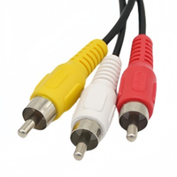 Câble adaptateur audio vidéo USB 2.0 femelle vers 3RCA mâle avec gaine coaxiale en PVC à paire torsadée