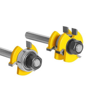 T-Slot <span class=keywords><strong>Router</strong></span> Bit Set Với Top/Dưới Mang Cho Cửa Tủ Hình Và Rãnh 3-Mảnh Chuyên Nghiệp Chế Biến Gỗ Kit - Product Image 2