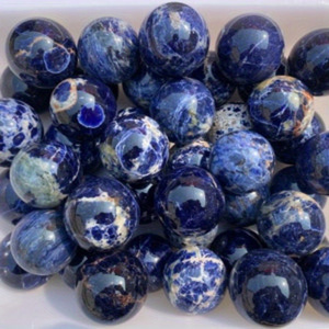 Esfera de Sodalita Azul Natural al por Mayor, Bola de Piedra Pulida, Cristal para Manualidades, Colección, Decoración de Oficina - Product Image 4