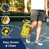Recogedor de Pelotas de Tenis EFON EF38 con Capacidad para 40 Pelotas, Sin Necesidad de Doblarse, Recogedor Rápido con Rodillo, Acero Inoxidable, para Entrenamiento en Cancha