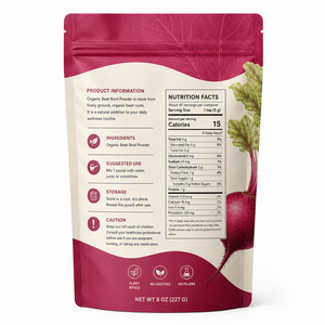 Polvo de Remolacha Orgánica de Alta Calidad, Fuente de Vitamina B9 y B12, Extracto Prensado en Frío 50:1, Antioxidante, 250g, Certificado GMP, HACCP, QS - Product Image 6