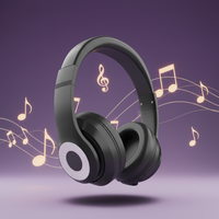 Headphone Bluetooth Nirkabel Ringan OEM Dengan Baterai Dapat Diganti, Headset Lipat Over-Ear, Waktu Putar 30 Jam Untuk Perjalanan