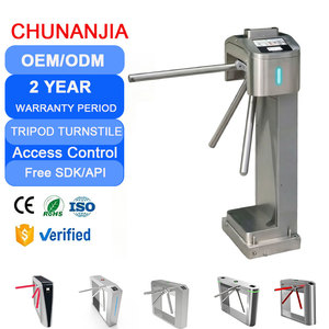 Torniquete Trípode de Altura Media para Tráfico Intenso con Sistema Anti-Empuje y Brazo Abatible para Parques Temáticos y Acceso Escolar - Product Image 1