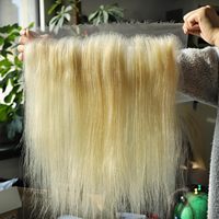 Fermeture en cheveux humains lisses et soyeux, ultra-fine, en dentelle suisse, pré-épilée, avec ligne de cheveux naturelle, 13x6, véritable dentelle HD, couleur blonde 613