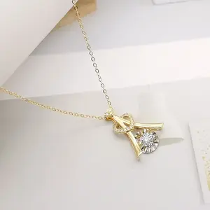 Mode Turm Anhänger Halsreif Massiv gold Schmuck Echt gold Halsketten