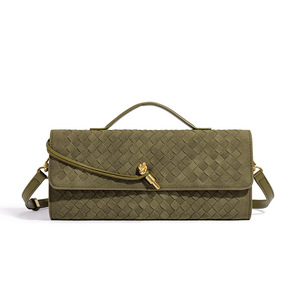 Bolso de Mano Personalizado de Fábrica, Bolso Versátil de Terciopelo Tejido Cruzado, Bolso de Hombro Único - Product Image 4