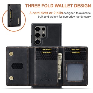 Funda de cuero magnética desmontable DG MING 2 en 1 para <span class=keywords><strong>Samsung</strong></span> Galaxy S22 S21 S20 Ultra FE Plus, funda tipo billetera, tarjetero, funda para teléfono - Product Image 3