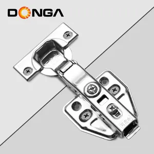 Hot Sale Common Cupboard Bisagras Stainless Steel 4 Hole Cup Straight Kitchen Cabinet Hinges 35 mm