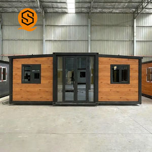 Gorden depan kaca 20 kaki, Tirai dinding Adu luar ruangan Prefab rumah kontainer dapat diperluas untuk rumah di Amerika Serikat dan Australia - Product Image 1