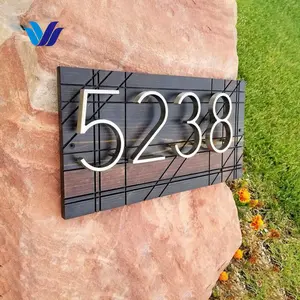 HONGSEN Wholesale House Number Plate Outdoor LED Stainless Steel Numbers Houses Numbers Plaque Brass For Room