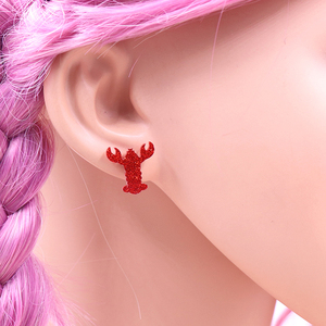 ERS902ER1963 1Pair New Product CN Stud Earring for Women Lobster <strong>Crab</strong> TRENDY Acrylic <strong>Jewelry</strong> Titanium Steel - Product Image 3