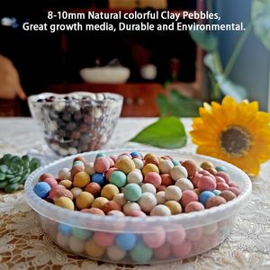 Coloridos guijarros de arcilla Leca de 8-10mm, bolas de Leca orgánicas naturales para macetas de interior, suelo de jardín, orquídeas, suculentas, tipo adoquín - Product Image 5