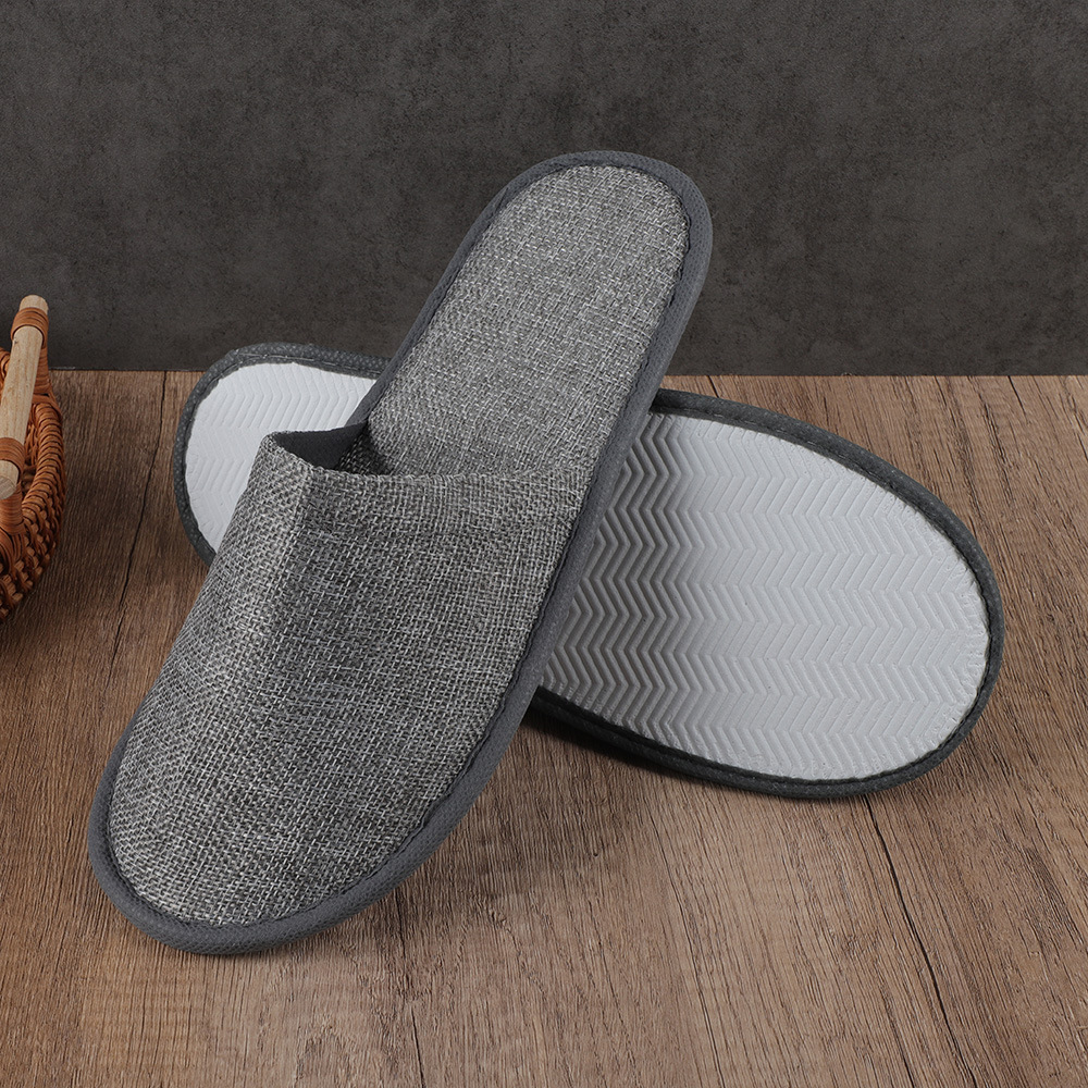 Chaussons en lin gris HY-24