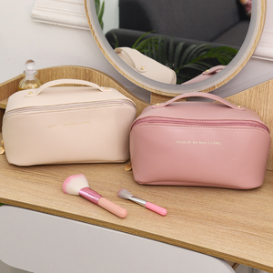 Cosmetic Bag Qetesh Hot Selling Great Quality Cosmetic <strong>Make</strong> <strong>up</strong> Bag Zipper Custom Logo Durable Travel Makeup <strong>Pouch</strong> for Women - Product Image 3