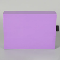 Boîte d'emballage de luxe violette avec tiroir, logo personnalisé, boîte cadeau en carton premium pour cosmétiques et masques de nuit en soie