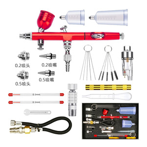 Aérographe Ar180l à alimentation par gravité 7cc, double action, vitesse réglable, outil de retouche artistique et artisanale avec accessoires - Product Image 2