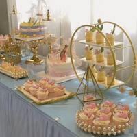 Ensemble de 7 pièces d'autres décorations de mariage : Présentoir alimentaire carré en acrylique transparent à effet ondulé en couches