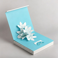 Caixa de Presente de Luxo 3D com Flores, Personalizada, Caixa Rígida com Tampa Articulada, Embalagem para Produtos de Beleza e Cosméticos, Laminação Fosca, Hot Stamping Dourado