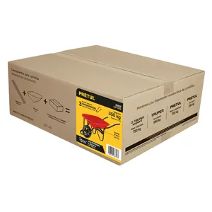 Scatola con 1 unità 4 ft³ carriola rossa, a prova di foratura, telaio tubolare, PRETUL - Product Image 2