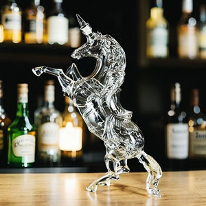 เหยือกแก้วไร้สารตะกั่วรูปยูนิคอร์น - เหยือกไวน์แดงสุดหรูสำหรับตกแต่งตู้ไวน์และเสิร์ฟ - Product Image 4