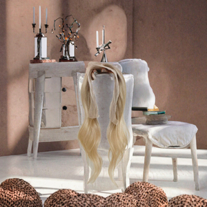Queue de cheval en cheveux naturels humains, postiche avec base en dentelle PU, extension de cheveux raides blond ombré pour femmes - Product Image 3