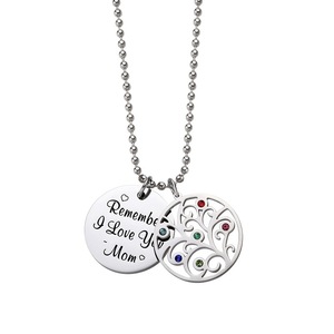 <span class=keywords><strong>Gioielli</strong></span> personalizzati ti amo <span class=keywords><strong>mamma</strong></span> collane in argento diamante di cristallo albero della vita collana in acciaio inossidabile - Product Image 6