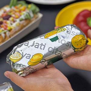 Emballage à emporter personnalisé pour la restauration rapide, sac en papier doublé de papier aluminium, barbecue, poulet frit, hot-dog, résistant à la graisse - Product Image 3