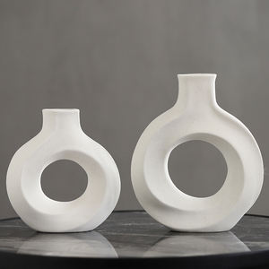 Ev dekor lüks aksesuarları ile İskandinav Modern rustik Modern dekoratif toptan seramik vazolar yapay bitkiler - Product Image 4