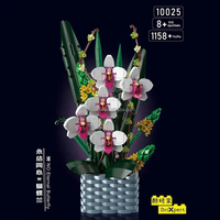 Mould King 10025 Eternal Knot Concentric Phalaenopsis Bonsa Building Blocks DIY 3D Flower Bouquet Bricks Toys Gift untuk Anak Perempuan