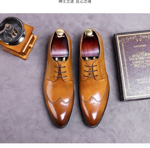 Zapatos de Negocios para Hombre, Impermeables, de Cuero Genuino, Cierre sin Cordones, para Oficina, Carrera, Todas las Temporadas, Ligeros, Antideslizantes, Florales - Product Image 6