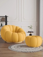 Fauteuil de Salon Pivotant de Luxe Moderne, Chaise Longue Relaxante, Siège de Chambre à Coucher en Velours, Design Unique, Rotation à 360 Degrés
