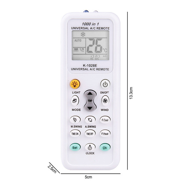 Universal K-1028E K1028E K 1028E Replacement Remote Control Air Conditioners ABS Material Fixed Code Learning Rolling Technology