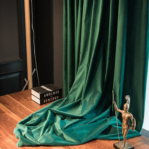 American Italian <b>Green</b> Velvet Solid Color Shade <b>Curtain</b> Finished for Dutch <b>Bedroom</b> Living Room Drapery - Product Image 1